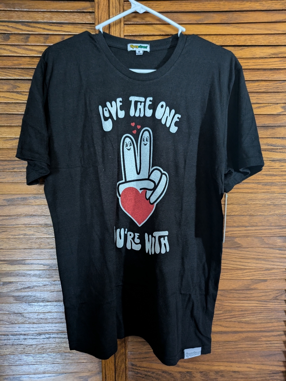 Tipsy Elves NWT Black Short‎ Sleeve Tee Love The One You're With Unisex